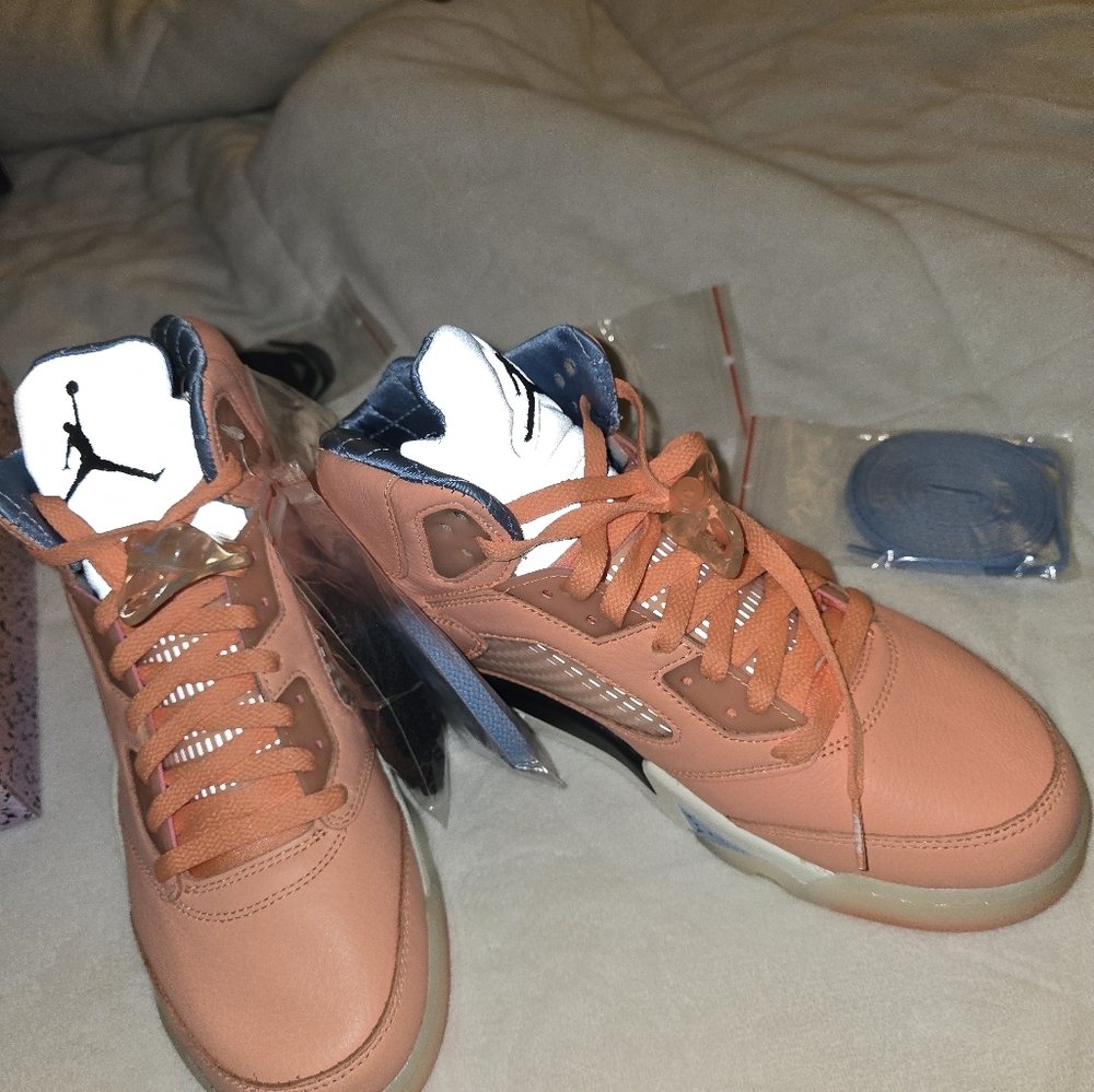 Size 9- Jordan 5 Retro x DJ Khaled We The Best - Crimson Bliss 2022 New With Box - Picture 10 of 12